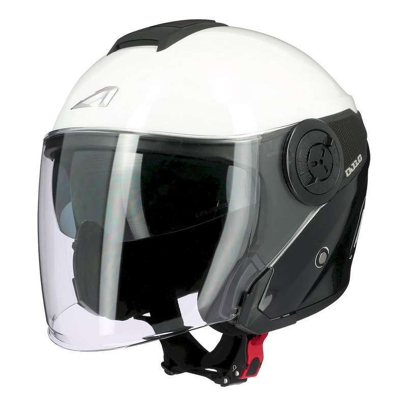 Casque jet Astone DJ10-2 Radian noir/blanc brillant- XS