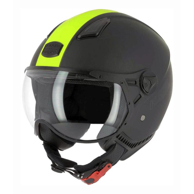 Casque jet Astone KSR 2 mat noir/jaune- XS