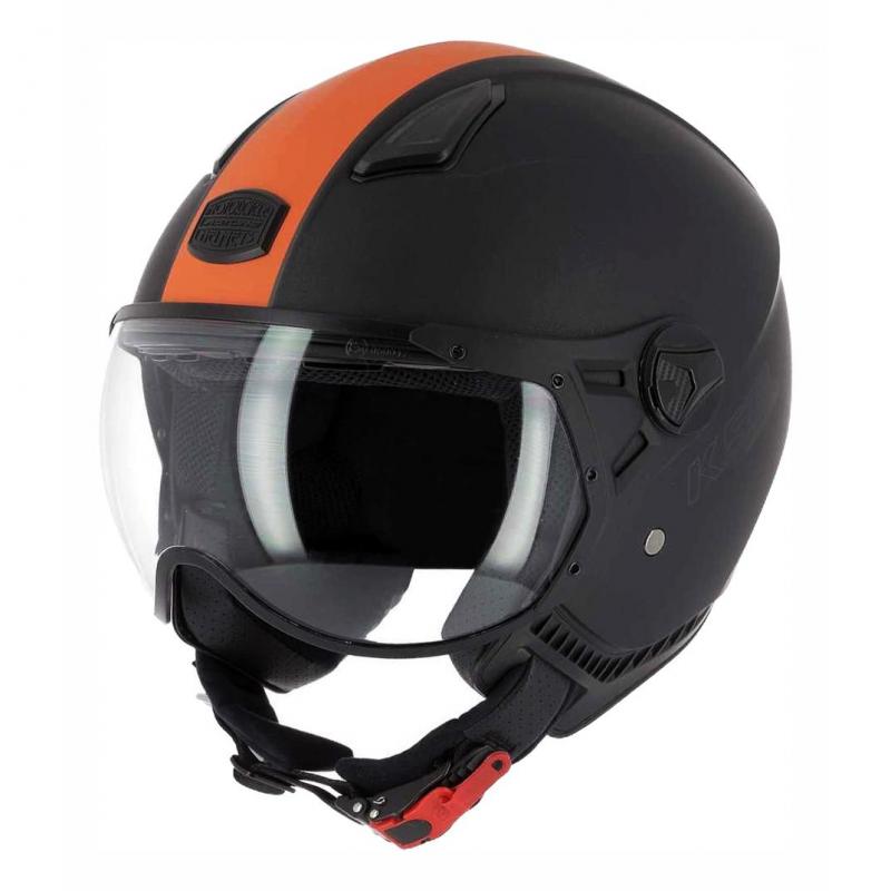 Casque jet Astone KSR 2 mat noir/orange- XS