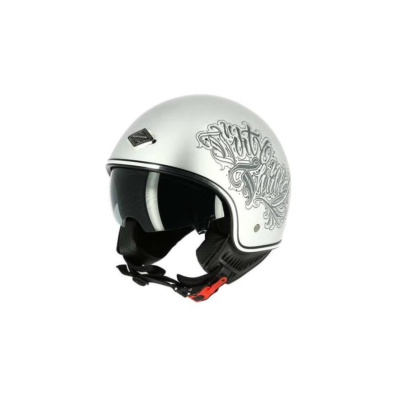 Casque jet Astone MINIJET 66 Dirty Trills argent- XS