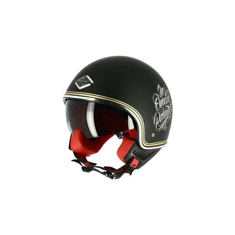 Casque jet Astone MINIJET 66 Momento Mori noir mat- S