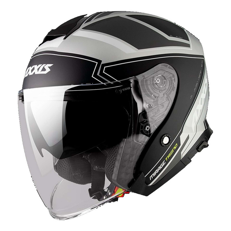 Casque jet Axxis Mirage SV Trend gris mat  (ECE 22.05)- S