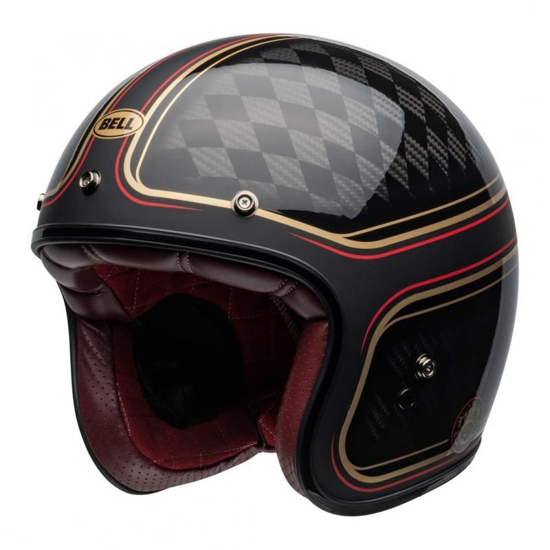Casque jet Bell Custom 500 Carbon DLX RSD Checkmate mat/brillant noir/