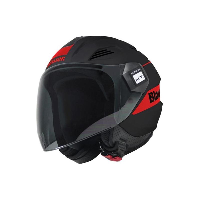 Casque jet Blauer Bratt noir/rouge mat- XXS