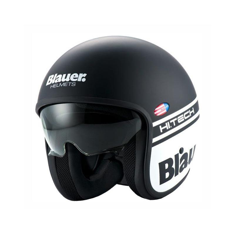 Casque jet Blauer Pilot Noir/Blanc Mat- S