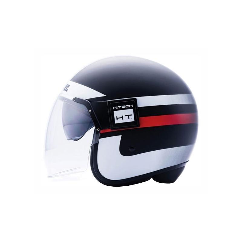 Casque jet Blauer POD Stripes noir/blanc/rouge mat- L