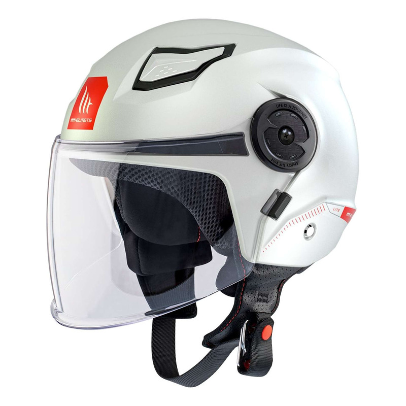 Casque jet enfant MT Helmets Lite Solid gloss pearl white- Y-S