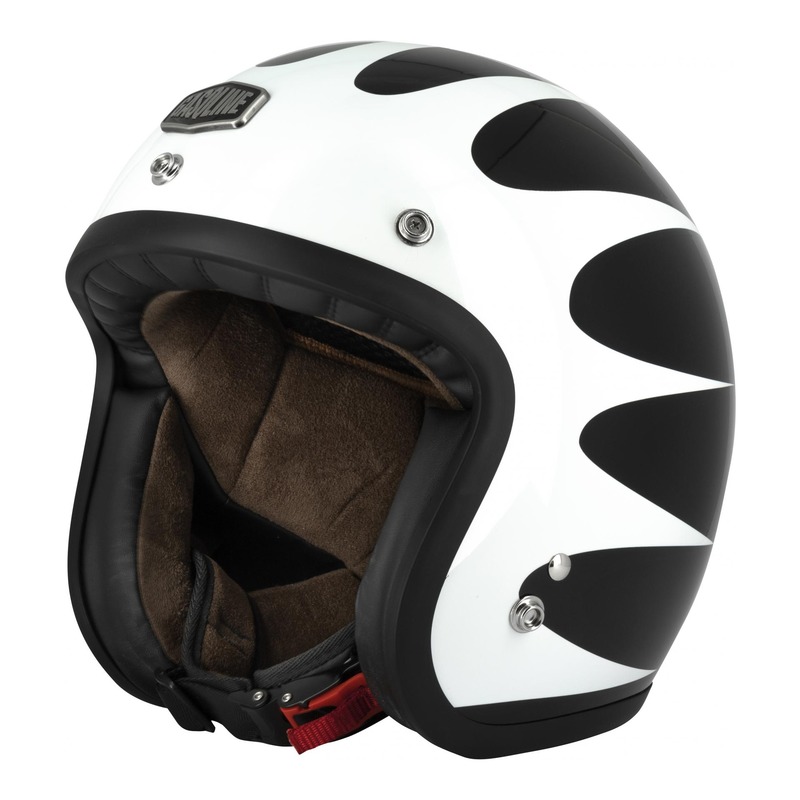 Casque jet Gasoline Café Racer S250 noir/blanc brillant- XS