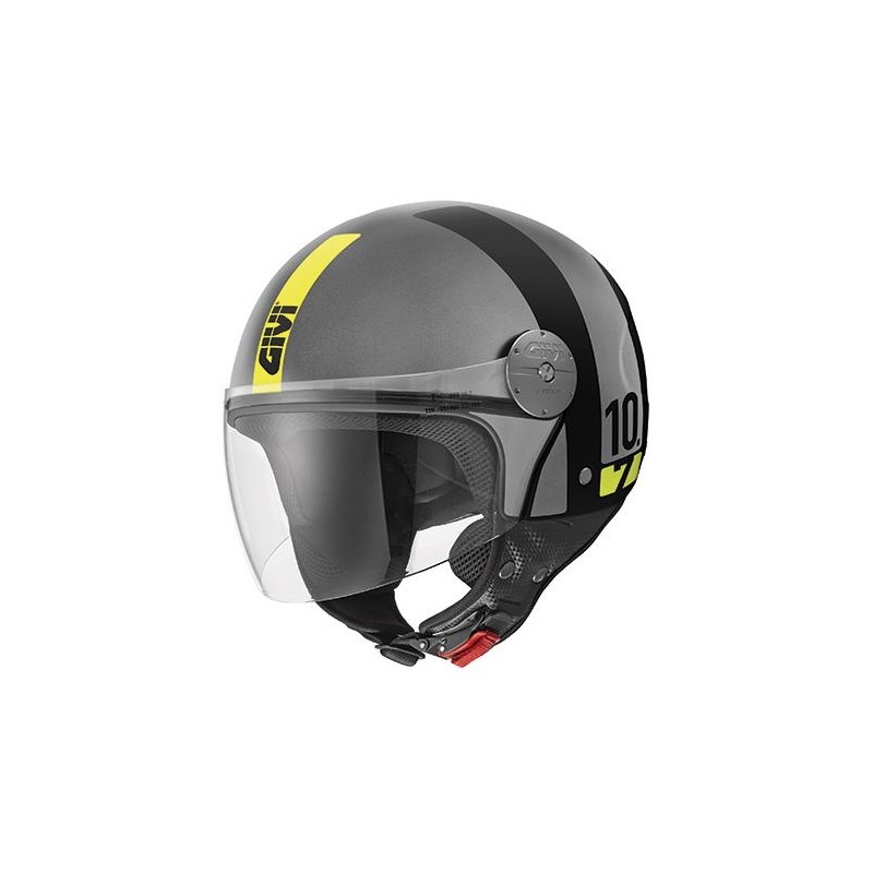 Casque jet Givi 10.7 Mini-J Concept noir/gris/jaune mat- XS