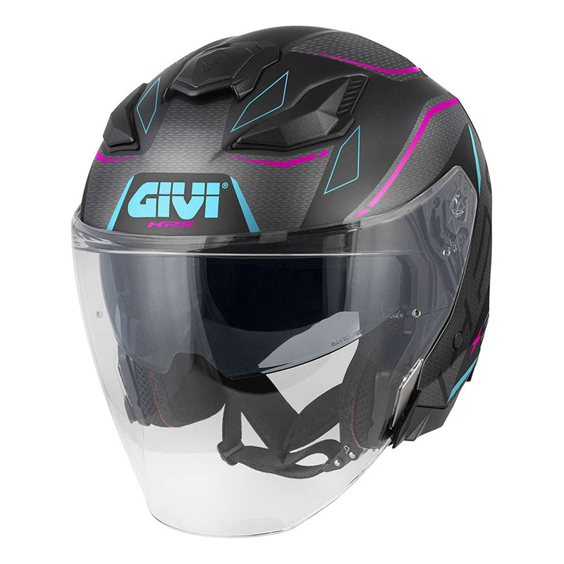 Casque jet Givi X31 Impact titanium mat/fuschia/blue