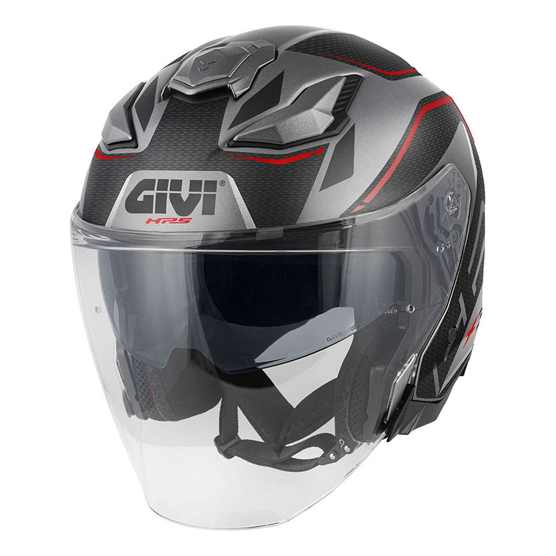Casque jet Givi X31 Impact titanum mat/black/red