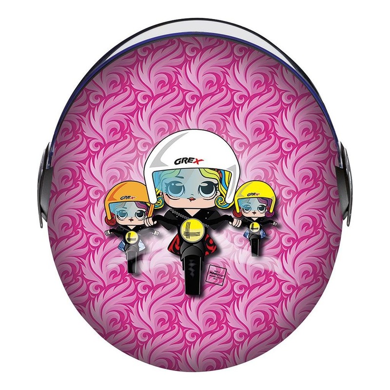 Casque jet Grex G1.1 Artwork Lady Biker rose- 3XS