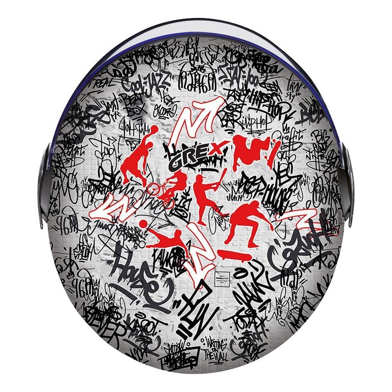 Casque jet Grex G1.1 Artwork Sport Graffiti noir/rouge- 3XS