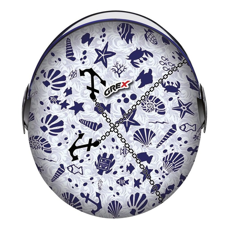 Casque jet Grex G1.1 Artwork Under the Sea blanc/bleu- 3XS
