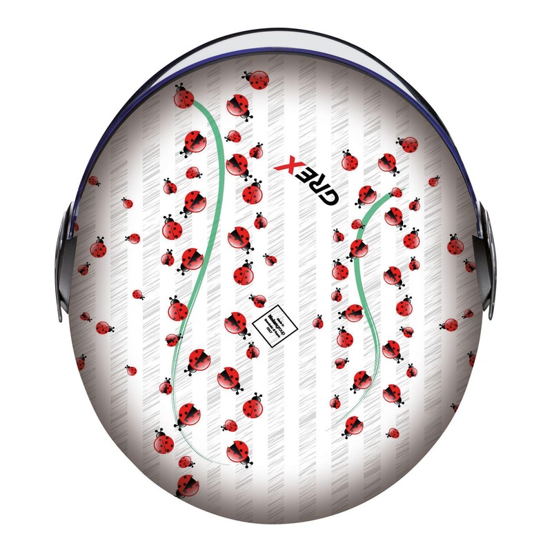 Casque jet Grex G3.1E Helmetart Ladybug Mat blanc- 2XS