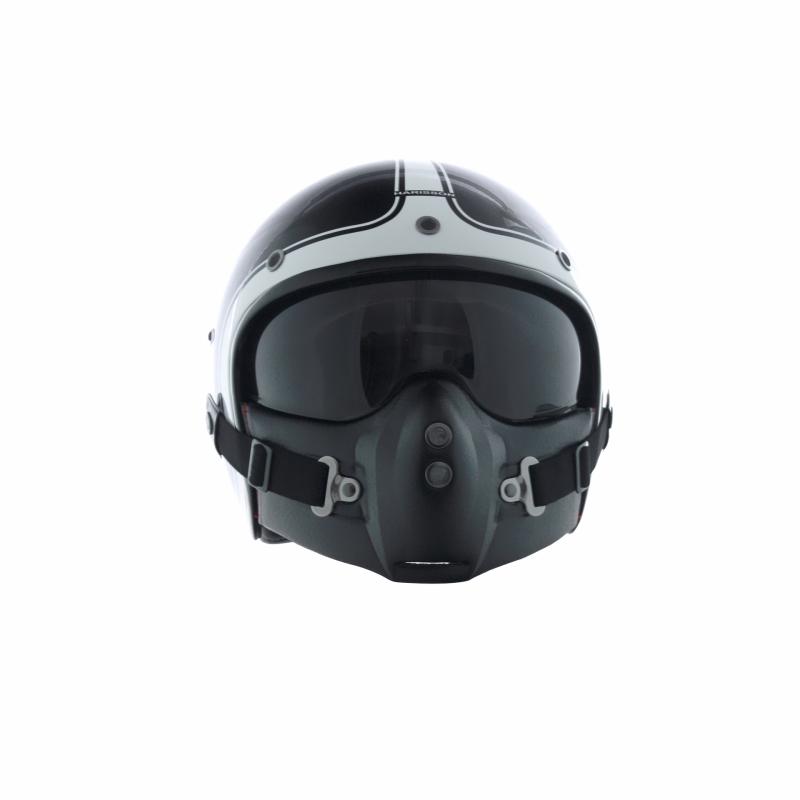 Casque jet Harisson Corsair noir/blanc brillant- L