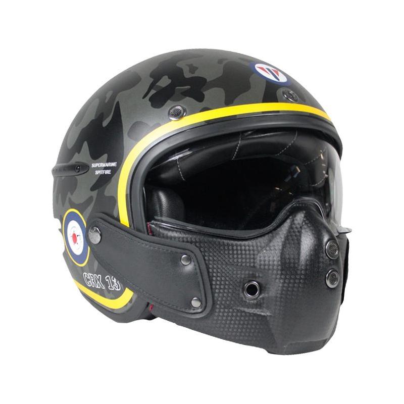 Casque jet Harisson Corsair Spitfire noir camouflage/jaune- S