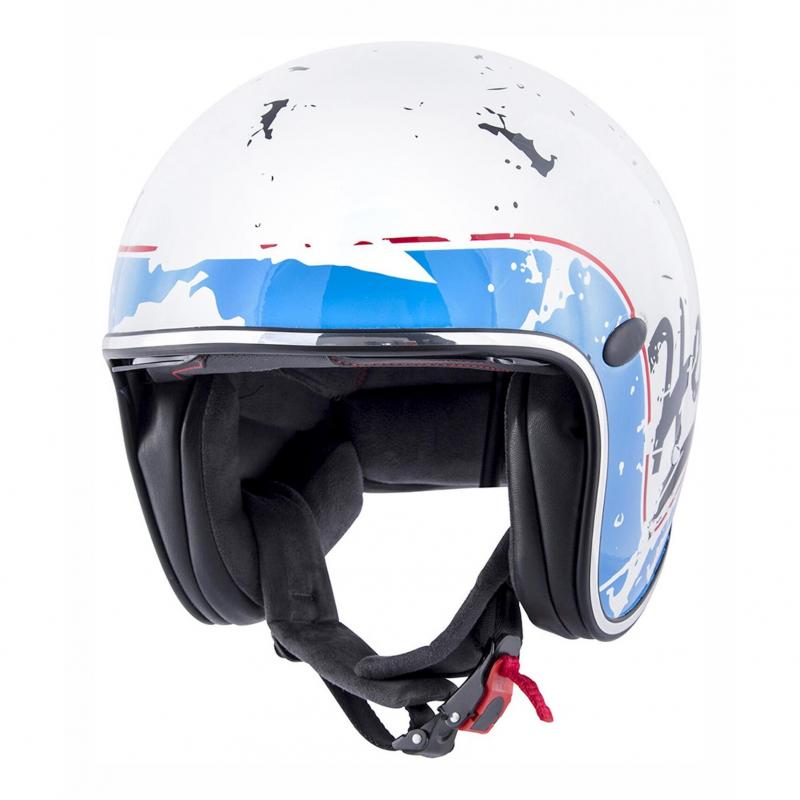 Casque jet Hevik HV29 Smart blanc/bleu- XS