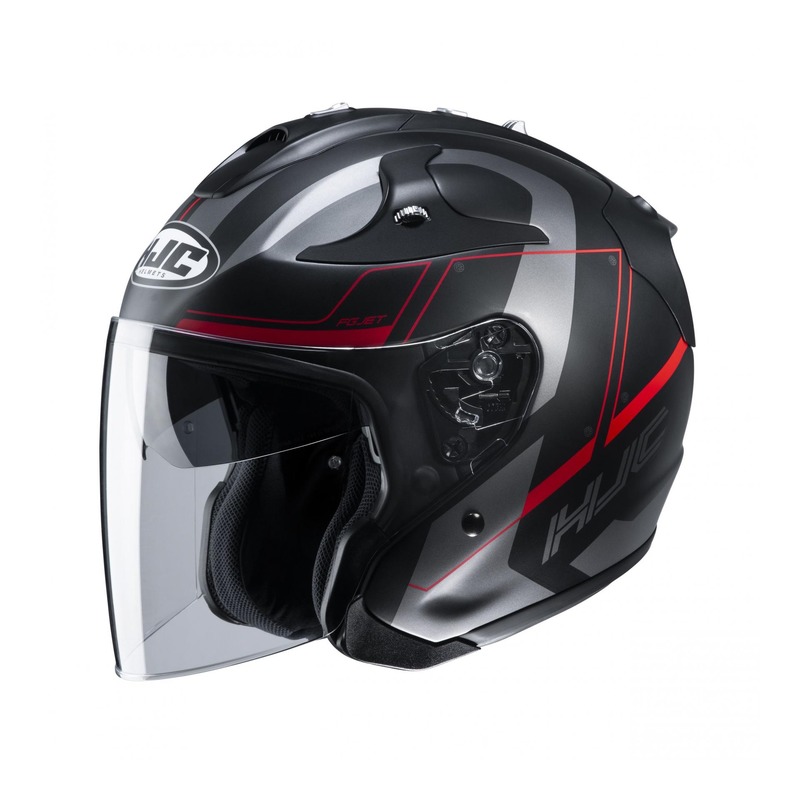 Casque jet HJC FG-Jet Komina MC1SF rouge/noir/gris- XS