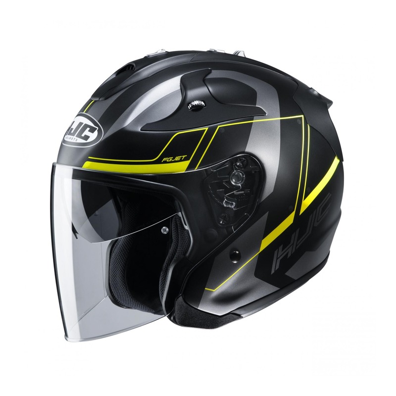 Casque jet HJC FG-Jet Komina MC4HSF jaune fluo/noir/gris- XS