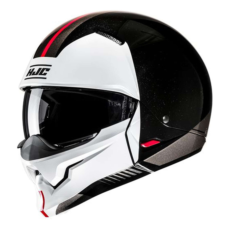 Casque jet HJC i20 Vena MC1 noir/blanc/rouge brillant