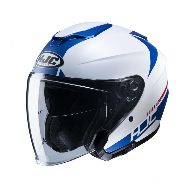 Casque jet HJC I30 Baras MC2SF bleu/blanc- XS