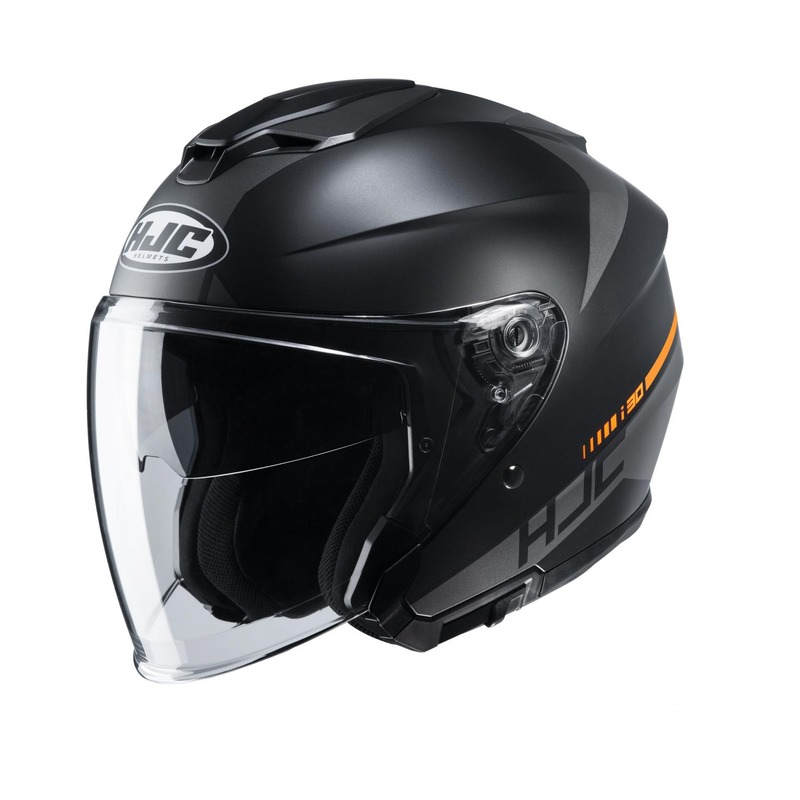 Casque jet HJC I30 Baras MC5SF noir/gris/orange- XS