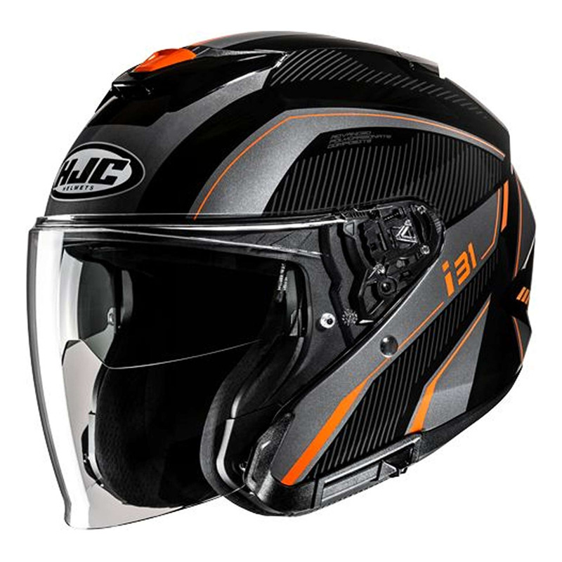 Casque jet HJC i31 Reno MC7 noir/gris/orange brillant