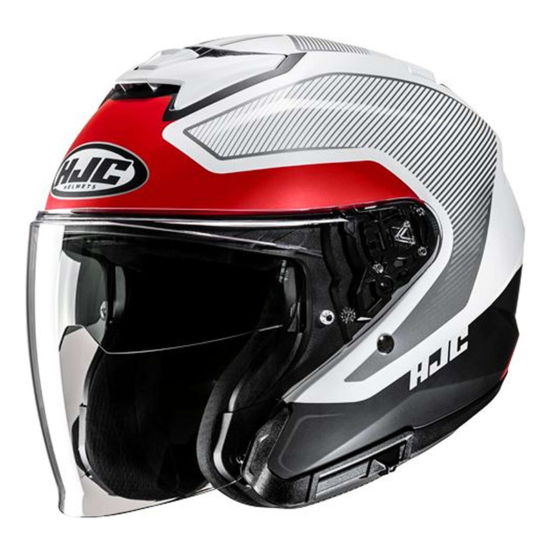 Casque jet HJC i31 Tevis MC1SF blanc/noir/rouge mat