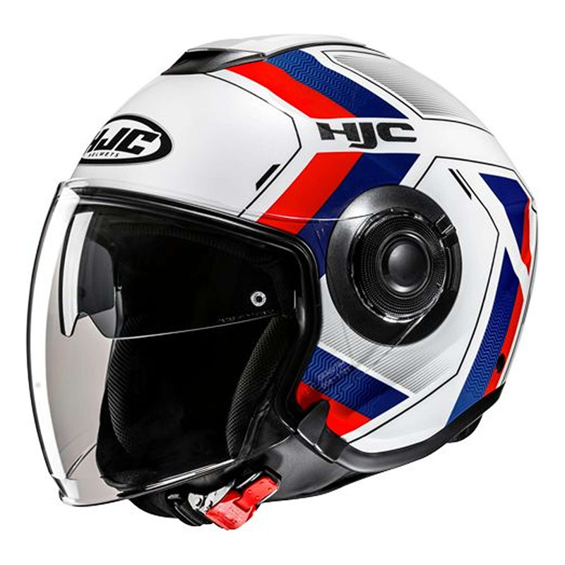 Casque jet HJC i40N Velu MC21 bleu/blanc/rouge brillant