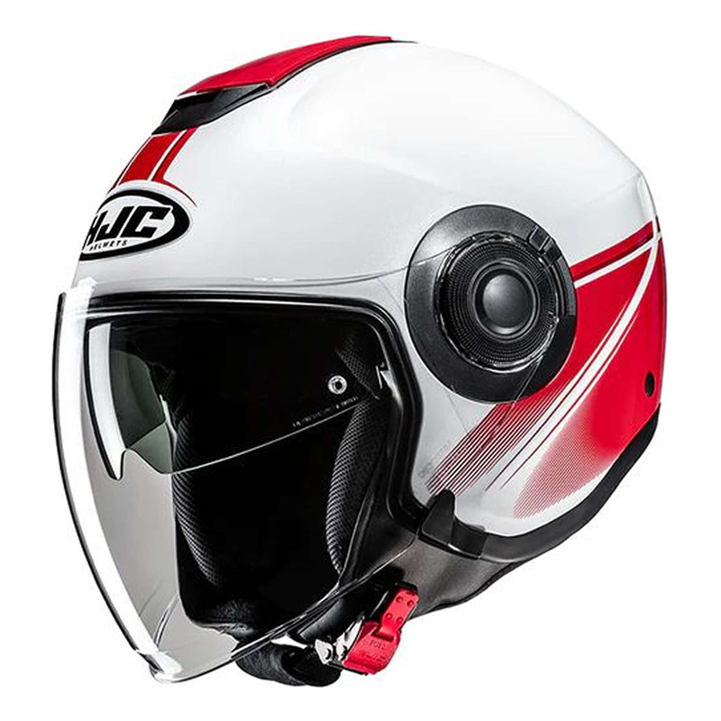 Casque jet HJC i40N Vision MC1 blanc/rouge brillant- XS