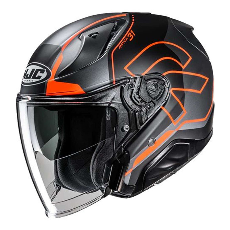 Casque jet HJC RPHA 31 Dereen MC6SHF noir/gris/orange mat