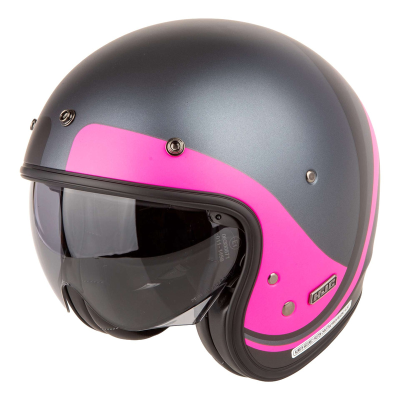 Casque jet HJC V31 Emgo MC8SF noir/rose