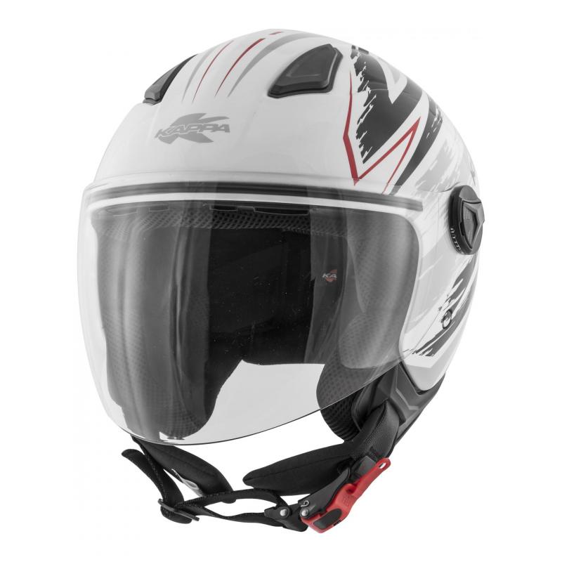 Casque jet Kappa KV28 Miami Bolt blanc verni/noir- L