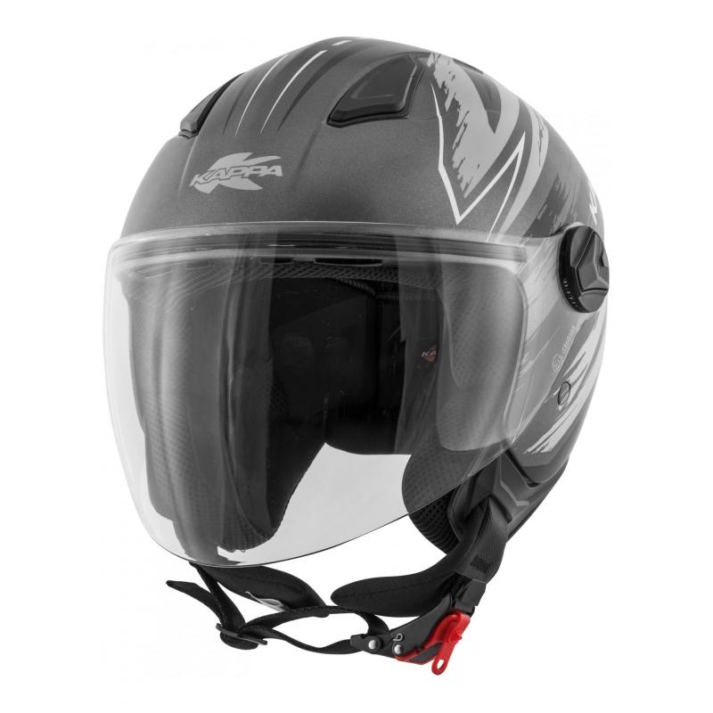 Casque jet Kappa KV28 Miami Bolt titanium mat/argent - L