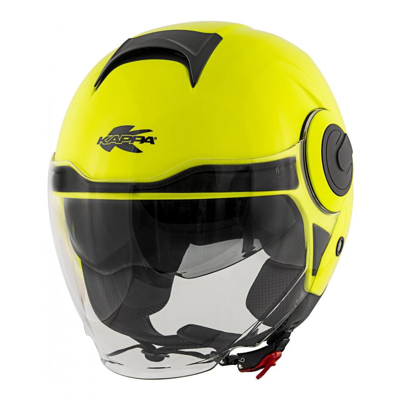 Casque jet Kappa KV37 Oregon Basic jaune fluo verni- XS