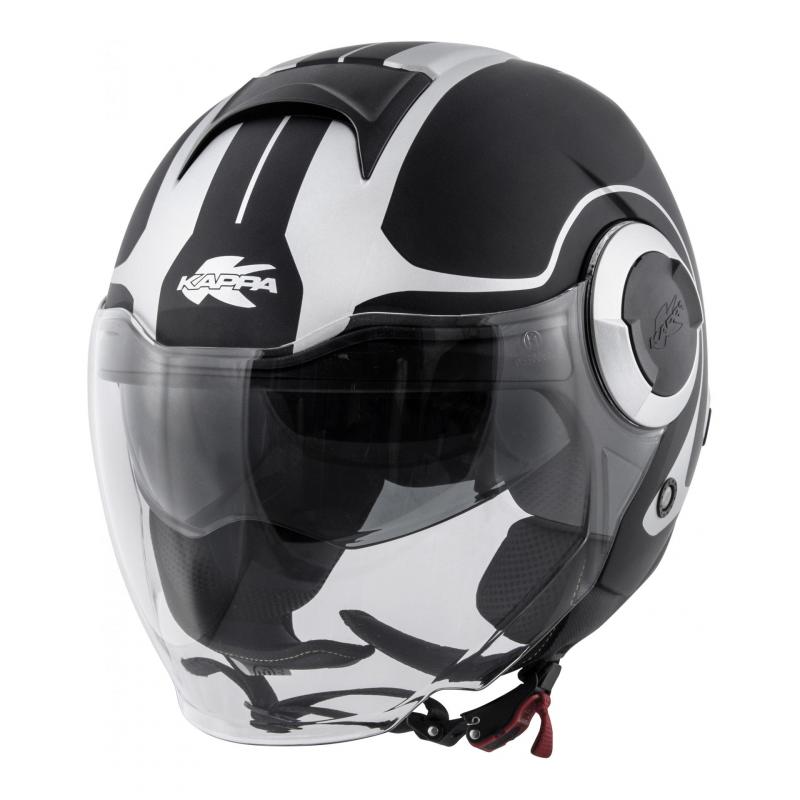 Casque jet Kappa KV37 Oregon Twist noir mat/argent- XS