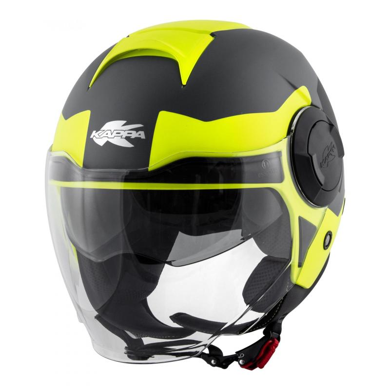 Casque jet Kappa KV37 Oregon Zone titanium/jaune mat- XS