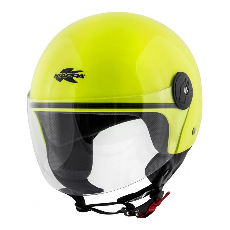 Casque jet Kappa KV40 Hawaii Basic jaune fluo verni- XS