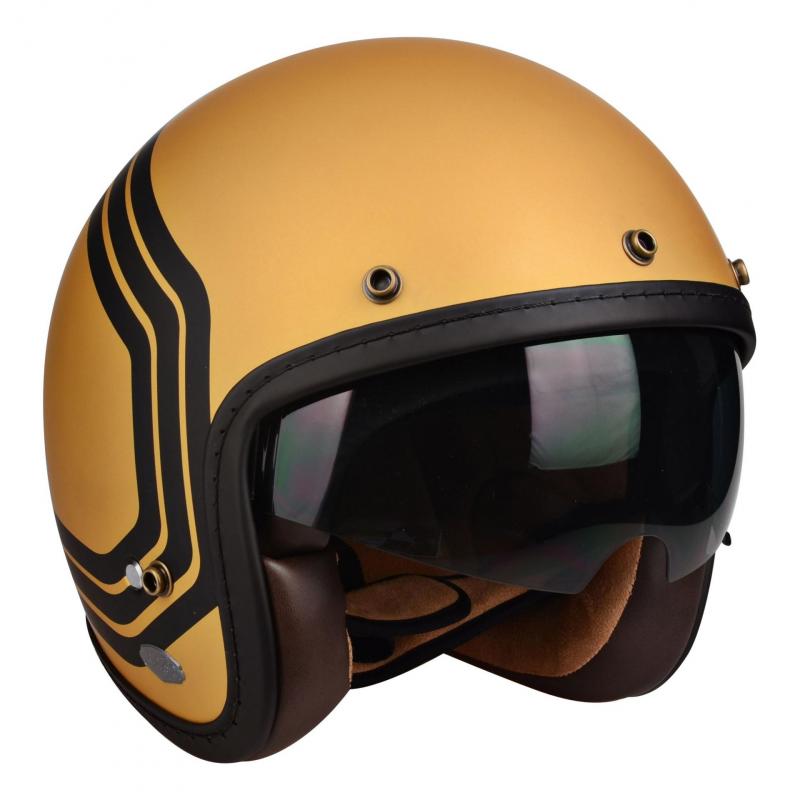 Casque jet Lazer Mambo Evo Old School or/noir- XL