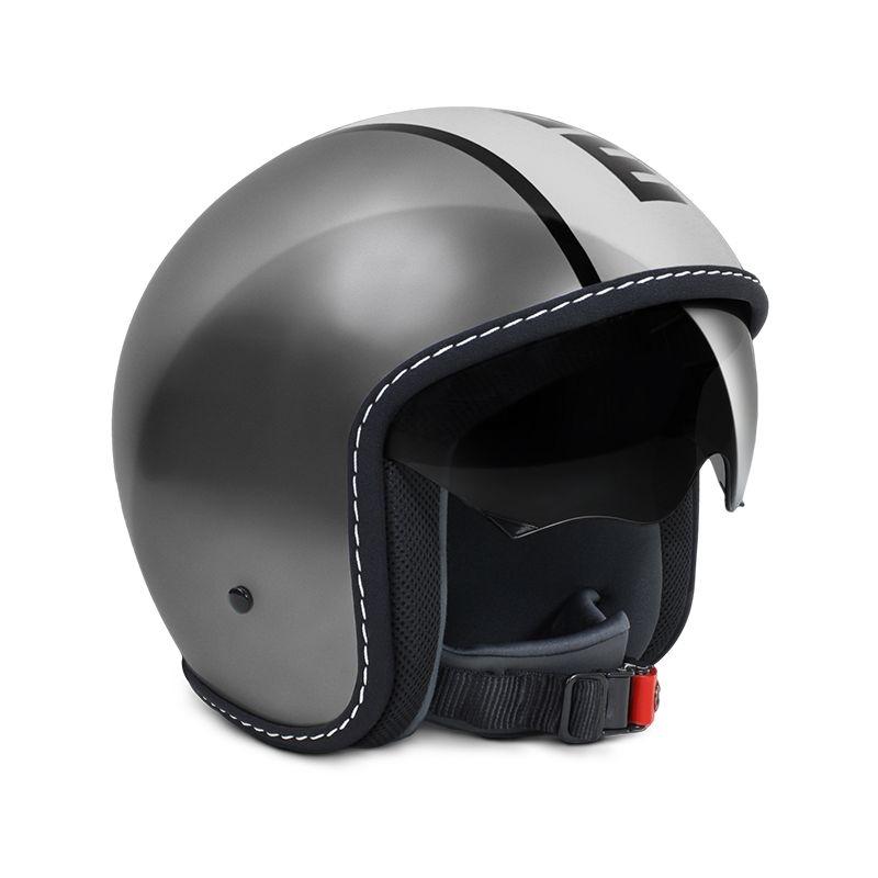 Casque jet Momo Design Blade gris métal/blanc