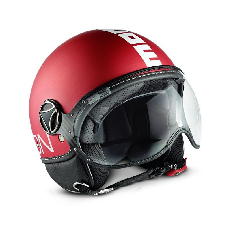 Casque jet Momo Design FGTR Classic rouge mat/blanc- M