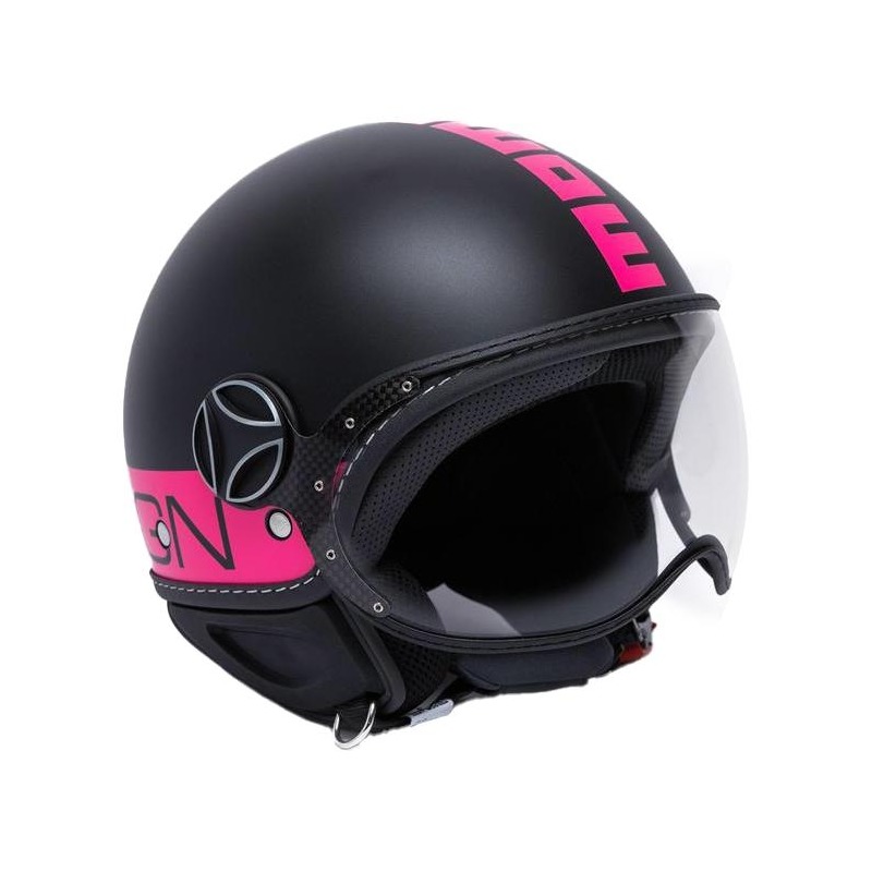 Casque jet Momo Design FGTR noir/fushia mat- 2XS