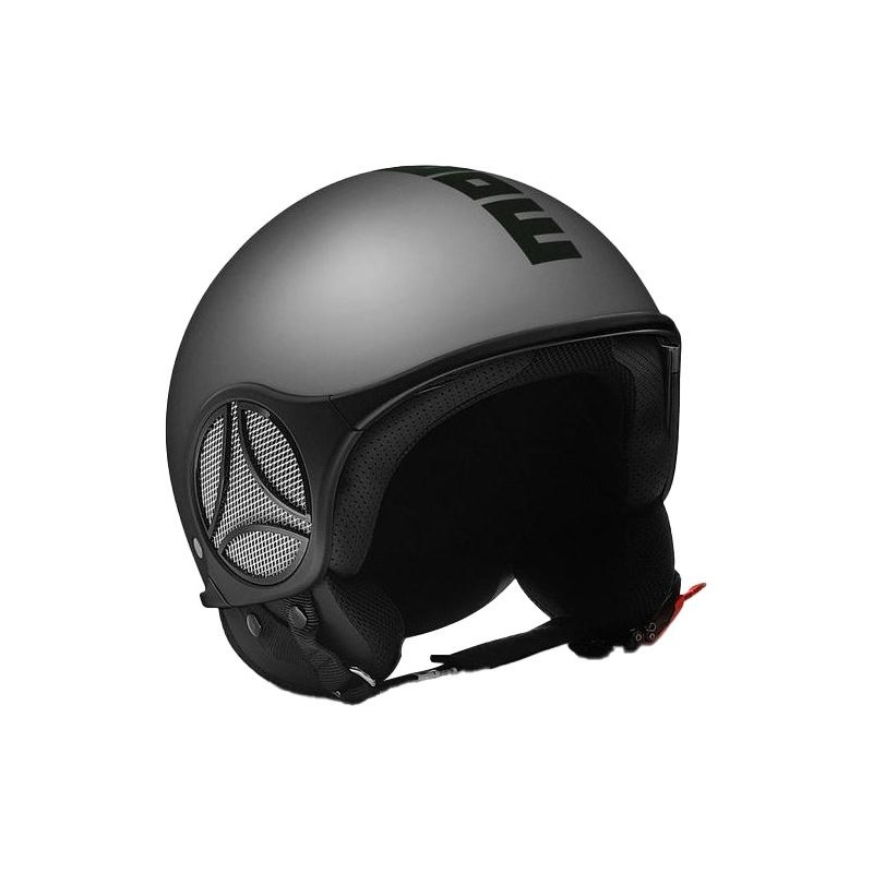 Casque jet Momo Design Minimomo aluminium frost/noir mat- S