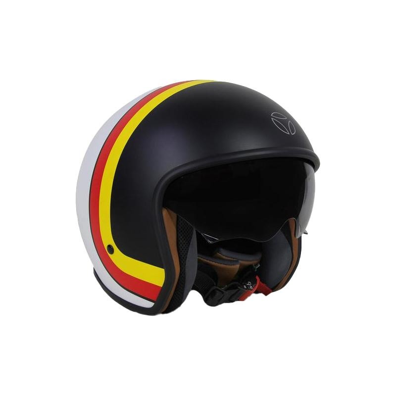 Casque jet Momo Design Zero vintage blanc/rouge/jaune/noir- S