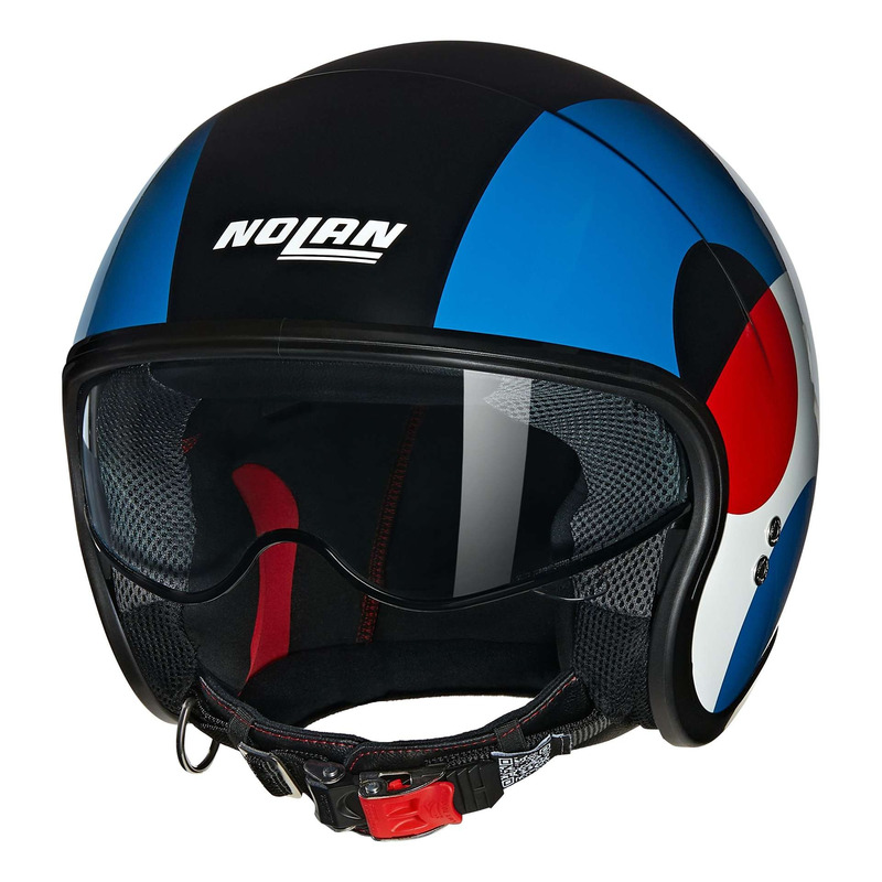 Casque jet Nolan N21 06 Bicromo 345 noir/bleu/rouge brillant