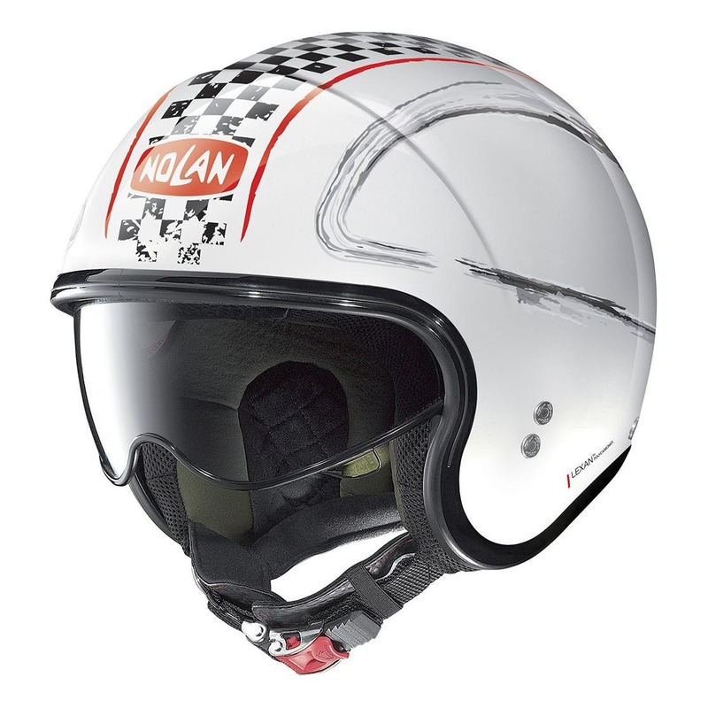 Casque jet Nolan N21 Getaway Métal blanc/rouge- 2XS