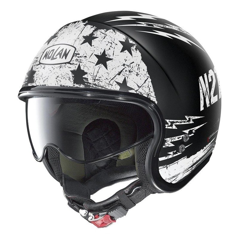 Casque jet Nolan N21 Jetfire Mat noir/blanc- 2XS