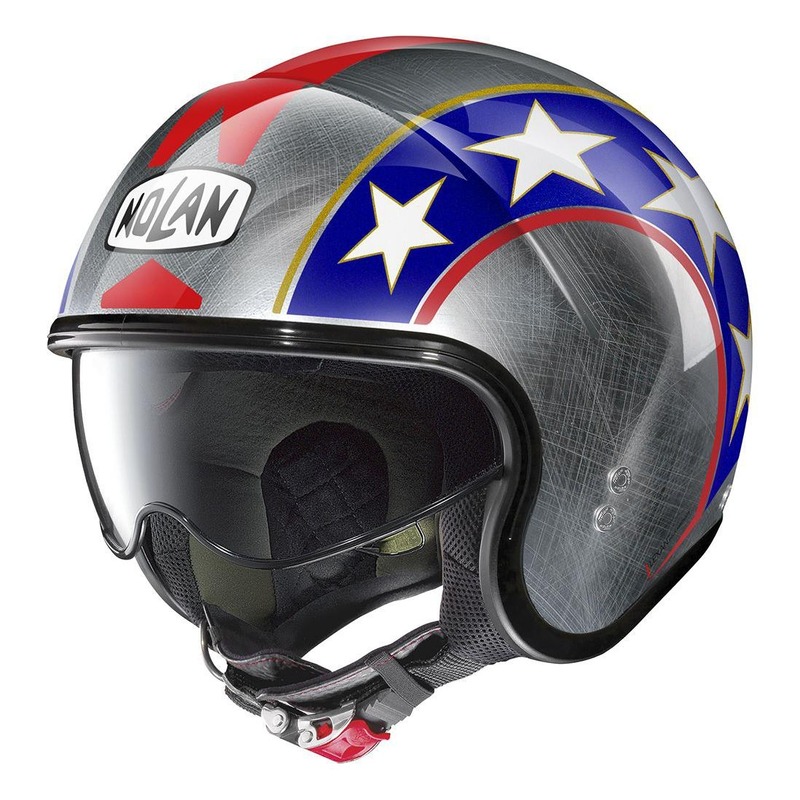 Casque jet Nolan N21 Old Glory Scratched chrome- 2XS