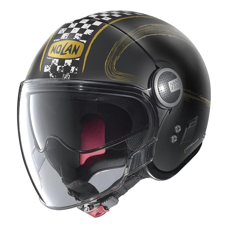 Casque jet Nolan N21 Visor Getaway Mat noir/jaune- 2XS